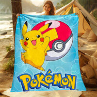 Pokémon Nhật Bản Pikachu trẻ em chăn len phòng khách phòng ngủ sofa chăn điều hòa không khí chăn flannel quà tặng thời trang hiện đại