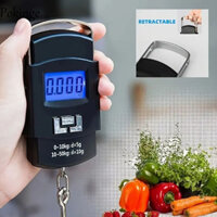 Pokinge 2 Cân điện tử Mini, Cân hành lý LCD 50kg, Cân treo màn hình kỹ thuật số màu đen Cân cân bằng Cân câu cá kỹ thuật số Du lịch