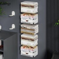 Pokinge 2 Chiếc Sắp Xếp Sách, Kệ Trưng Bày Nổi, Phụ Kiện Đa Năng Treo Tường Vô Hình Trang Trí Nhà Cửa Trong Nhà