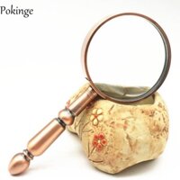 Pokinge 20x Kính lúp kim loại cầm tay, Kính lúp đọc sách cổ điển bằng kim loại, Kính quang học độ phân giải cao tinh tế Sách đọc sách có độ phóng đại cao di động