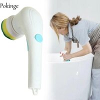 Pokinge Bộ 5 Bàn Chải Làm Sạch Điện, 5 Trong 1 Với 5 Đầu Có Thể Thay Thế Máy Chà Quay Điện, Dụng Cụ Vệ Sinh Cầm Tay Không Dây Đa Chức Năng Xà Phòng Rửa Bát