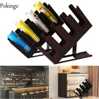 Pokinge Giá đựng cốc dùng một lần, Hộp đựng cốc cà phê đa năng 4 lưới, Hộp đựng bàn chải đánh răng bằng nhựa màu đen có thể gập lại Cốc nước dùng một lần