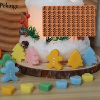 Pokinge Khuôn Silicon Giáng Sinh, Khuôn Socola Bánh Gừng Đa Năng DIY, Khuôn Bánh Quy Chống Dính Có Thể Tái Sử Dụng Xmas Cây Kẹo Khuôn Bánh Quy