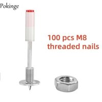 Pokinge M8 Vít Đai Ốc Móng Tay, Móng Tay Bê Tông Cực Dài Có Thể Điều Chỉnh, Hoạt Động Một Tay Đa Năng Ren Bền Đa Năng Móng Tay Nhà DIY