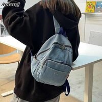 Polaroing Ba Lô canvas denim Thời Trang Hàn Quốc