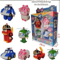 Poli Car - Bộ 4 Xe Biến Hình Robot Poli robo