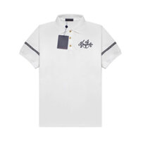Polo LOUIS VUITTON cúc vàng viền tay thêu chữ hàng chuẩn