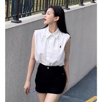 [Polo Mới] Áo Sơ Mi Ralph Laurens Màu Trơn Cotton Mềm Áo Sơ Mi Tay Ngắn Áo Sơ Mi Nữ Slim Cotton Oxford Áo Sơ Mi Công Sở Thường Ngày