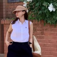 [Polo Mới] Áo Sơ Mi Ralph Laurens Màu Trơn Cotton Mềm Áo Sơ Mi Tay Ngắn Áo Sơ Mi Nữ Slim Cotton Oxford Áo Sơ Mi Công Sở Thường Ngày