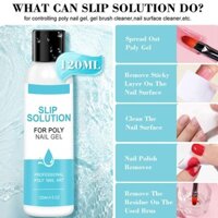 Poly Nail Gel Slip Solution Chất lỏng làm sạch móng tay 120ml Dung dịch Gel lỏng cho móng tay Poly Nail Gel Slip Solution haiotavn