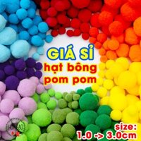 Pom pom hạt bông pompom 2000 viên GIÁ SỈ GP10S đồ chơi giáo dục phụ kiện may mặc hạt bông trang trí noel Tết nhà cửa