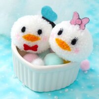 Pompom vịt Donald và Daisy - Móc Khóa Handmade - Tsum Tsum - Disney