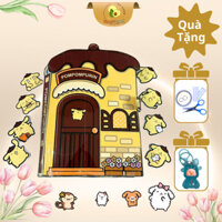 Pompompurin house Quiet Book -Học Liệu Bóc Dán Thủ Công- Trò chơi thủ công