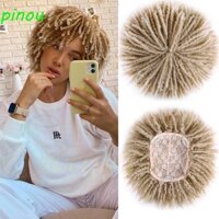 Poou Xoăn Dreadlock Tóc Giả Màu Xám Tự Nhiên Lông Tơ Tóc Sợi Chịu Nhiệt Nam Nữ Tổng Hợp Ombre Châu Phi Giả Locs Tóc Giả Ngắn