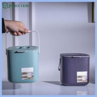 Pop 2 Tầng Nhựa Rác Nhà Có Thể Có Tay Cầm Compost Drainer Thùng Rác Thùng Rác Hộp Sắp Xếp Lưu Trữ Bask