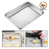 Popubear-304 Khay Nướng Bánh Inox Chống Dính Cấp Thực Phẩm Hình Chữ Nhật Máy Rửa Bát An Toàn Nướng Phục Vụ Lò Nướng Chảo Bánh Quy Tấm Đồ Dùng Nhà Bếp