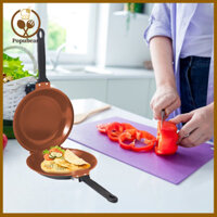 Popubear Gấp Pancake Chảo Tròn Fluffy Pancakes Maker Chống Dính Hai Mặt Chảo Có Nắp Hoàn Hảo Cho Bánh Omelettes Lông Tơ Và Bữa Sáng Lật Inox Cho Đông Nam