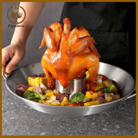Popubear Giá gà cấp thực phẩm Giá gà nướng bằng thép không gỉ Bbq Giá để nướng thịt gia cầm Giá để nướng thịt ngoài trời trong nhà Phụ kiện giữ gà bia