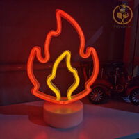 Popubear-led Đèn Neon Hình Dạng Sáng Tạo USB / Hoạt Động Nhấp Nháy Miễn Phí Thực Tế Ngọn Lửa Neon Ký Đèn Trang Trí Máy Tính Để Bàn