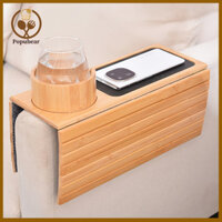 Popubear Sofa Tay Bàn Sofa Sắp Xếp Khay Có Thể Gập Lại Sofa Tre Tay Khay Có Giá Đỡ Cốc Bàn Sắp Xếp Chống Trơn Trượt Cho Đồ Uống Điện Thoại Từ Xa Người Mua Đông Nam Á'