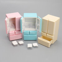 Popular#Mini Furniture Double Door Refrigerator Miniature1:12Doll House Small Model Kitchen Scene Children Play House Toys6vv