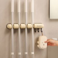 Popular#Mop Wall Hanging Clip Punch-Free Hook Adhesive Bathroom Bathroom Storage Rack Wall Broom Rack Strong6vv