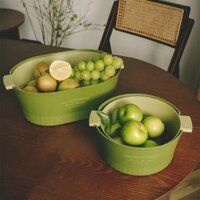 Popular#Thickened Double-Layer Vegetable Washing Basket Draining Basket Kitchen Vegetable Basket Fruit Basket Bowl Fruit Plate Fruit Basin Household Living Room Coffee Table6vv