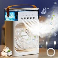 Portable Air Conditioner USB Handle Evaporative Air Cooler Cooling Fan with 3 Speeds / 5 Humidifier Misting Hole / 7 Col