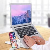 Portable Apple Macbook Stand Foldable Adjustable Laptop Holder Universal Ergonomic Non-slip Tablets Brackets 20KG Bearin