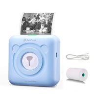 Portable Mini Printer, Mini Photo Printer with 1 Roller Record Paper, Image Photo Label Memo Receipt Printer Wireless Thermal Printer, Pocket Print...