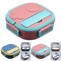 Portable stainless steel partitioned lunch box with insulated children's bento box 550ml