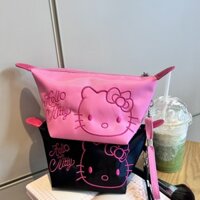 Portable Toiletry Bag Waterproof Travel Makeup Bag for Skincare Products[kitty Embroidery]9482Large Capacity Cute Storage Bag