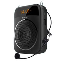 Portable Voice Amplifier 15W,SHIDU Mini Voice Amplifier with Wired Microphone Headset Rechargeable Portable Microphone and Speaker PA System for Te...