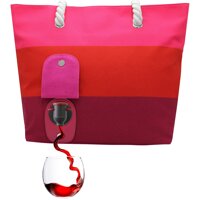 PortoVino New Beach (Sangria) - Beach Tote with Hidden, Insulated Compartment, Holds 2 Bottles of Wine! / Great Gift! / Happiness Guaranteed!