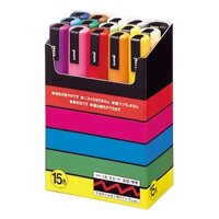 Posca Mitsubishi Bút Chì Bút Nước Posca Điểm Trung Bình Lõi Tròn 15 Màu PC5M15C