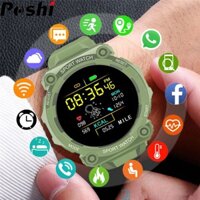 Poshi Full Màn Hình Cảm Ứng Đồng Hồ Thông Minh Nam Thương Hiệu Chống Thấm Nước Đồng Hồ Thể Thao Nam Quân Đồng Hồ Đo Nhịp Tim Theo Dõi Huyết Áp Đồng Hồ Thông Minh Jam Tangan Lelaki Pintar