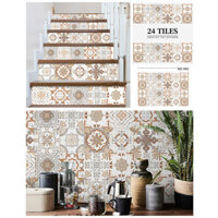 Possbay 24 Miếng Dán Ngói Nghệ Thuật Retro, Miếng Dán Tường 3D Tự Dán Tường Nhà Bếp Giấy Dán Tường Bức Tranh Tường Chống Thấm Nước Đề Can Cho Phòng Khách Trang Trí Phòng Tắm