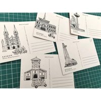 Postcard Saigon  Bưu Thiếp chủ đề Sài Gòn giấy dày  Zip A1 - Bitexco