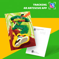 Postcard/ Thiệp giấy/Decor quét AR "Running Hero" kích thước 15 x 10 cm 300gsm
