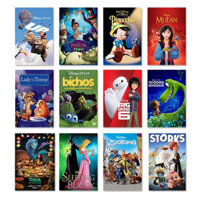 Poster phim Disney Princess Up, Zootopia, Finding Nemo, Ấn tượng, Tranh Canvas, Trang trí tường nhà và phòng ngủ, Unframed
