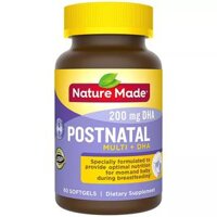 Postnatal Multi DHA 200mg DHA Nature Made hộp 60 viên của Mỹ - Bổ sung dinh dưỡng cho mẹ