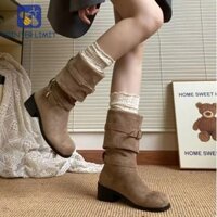 Poter LIMIT Giày da lộn nữ Y2k Gothic Vintage Girls