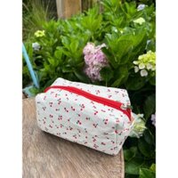 Pouch Túi đựng mỹ phẩm/đồ trang điểm vintage CHERRY ĐỎ