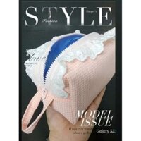 Pouches/ hộp bút/túi make up caro phối ren