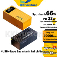 Power Bank 100000/50000mAh 100% pin chính hãng Thiết kế container Pin dự phòng Đa chức năng