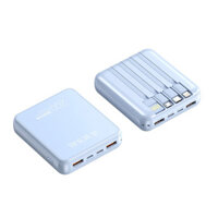 Power Bank 20000mAh dung lượng cực lớn với cáp tích hợp, thích hợp cho máy bay, siêu mỏng, nhỏ gọn, di động, model 2023