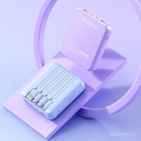 Power Bank 20000mAh dung lượng cực lớn với cáp tích hợp, thích hợp cho máy bay, siêu mỏng, nhỏ gọn, di động, model 2023
