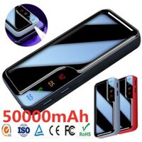 Power Bank 50000mAh PowerBank Gương Màn hình Nguồn điện di động Pin ngoài PowerBank