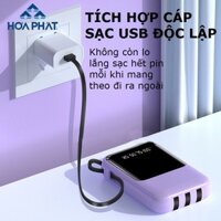 power bank Pin dự phòng Slim Power Bank 20000mah chính hãng tích hợp sạc nhanh 4 dây cáp Torch PowerBank