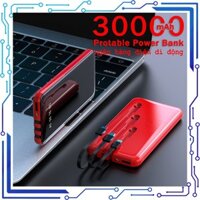 Power Bank Pin sạc dự phòng 30000mah cho Samsung Xiaomi có màn hình điện tử, hai cổng đầy dung lượng